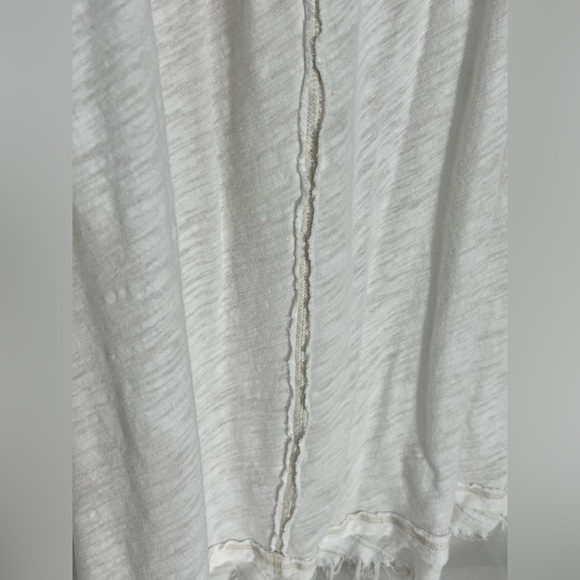 Free People Aster Henley Oversized Boho White Short Sleeved Top Medium - Picture 7 of 13
